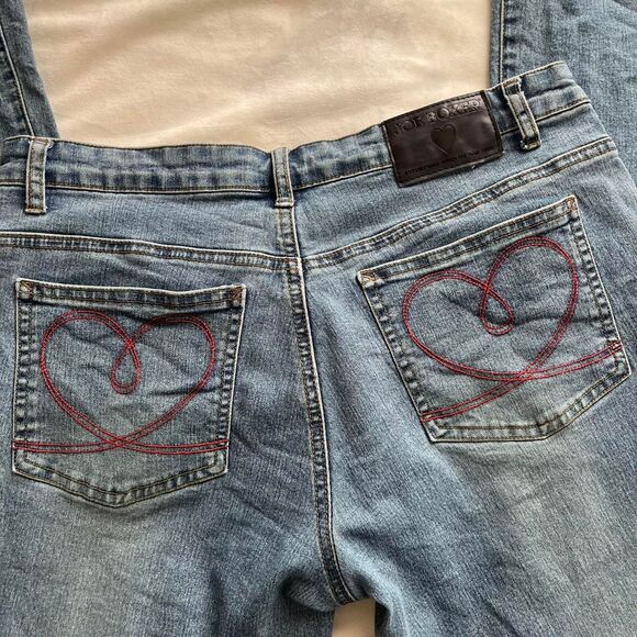 Vintage Y2K indie boho Joe Boxer low rise flare jeans firework studs size 11 - Picture 7 of 8